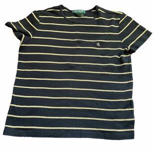 Vintage Ralph Lauren striped t-shirt Black and Gold size M